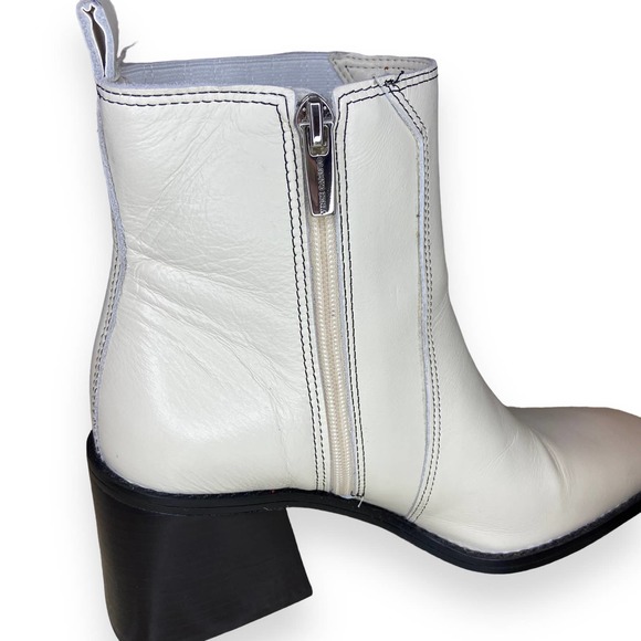Vince Camuto Sojetta Square Toe High Heel Booties White Ankle Boots - Picture 6 of 12